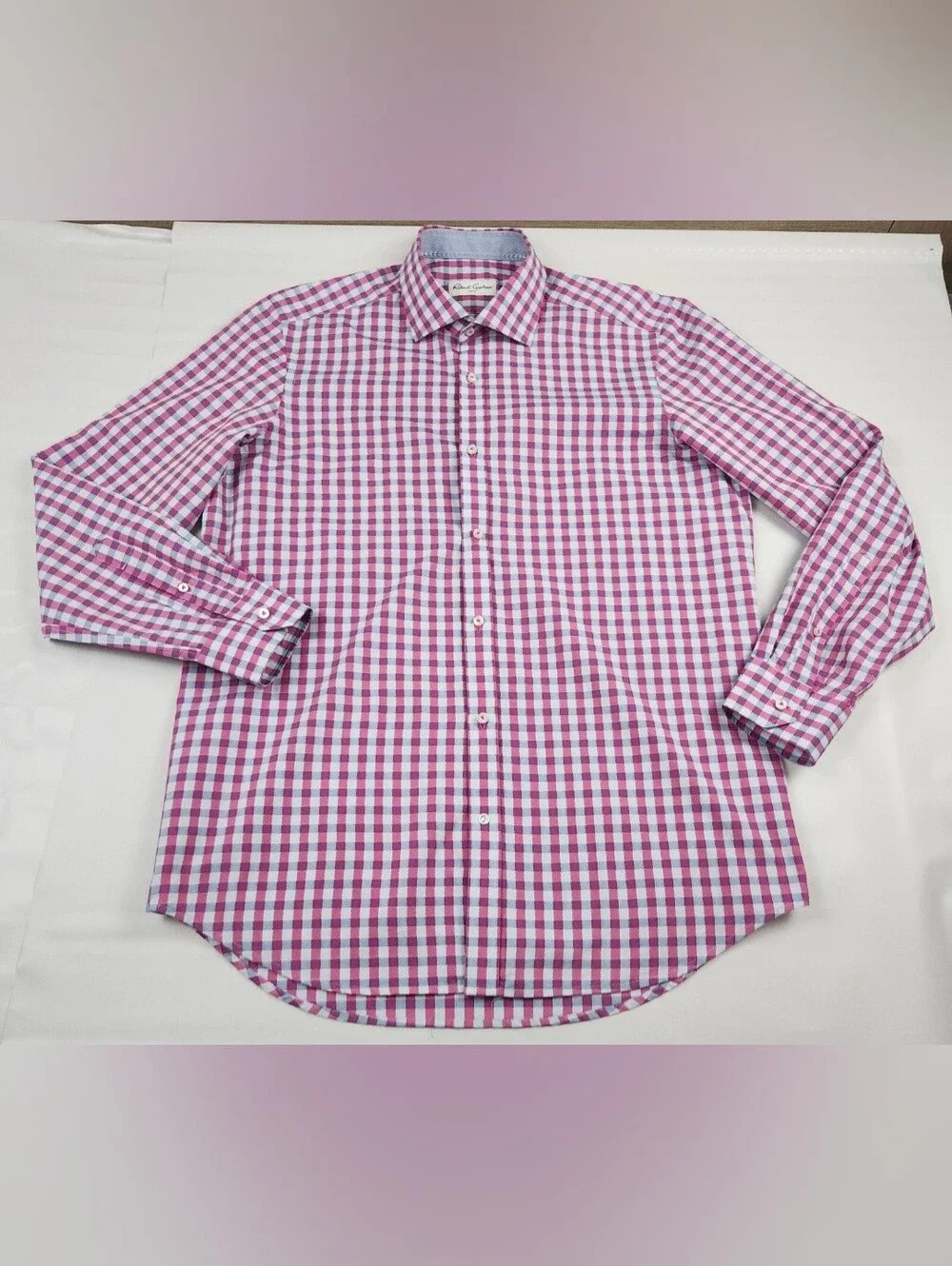Robert Graham Dress Shirt Mens 16.5 Multicolor Long Sleeve Button Up Check